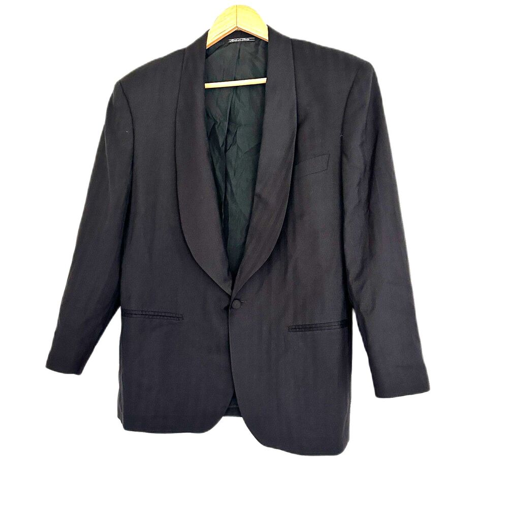 Maurizio Baldassari Black Tuxedo Jacket US Size 38 R  Wool and Silk